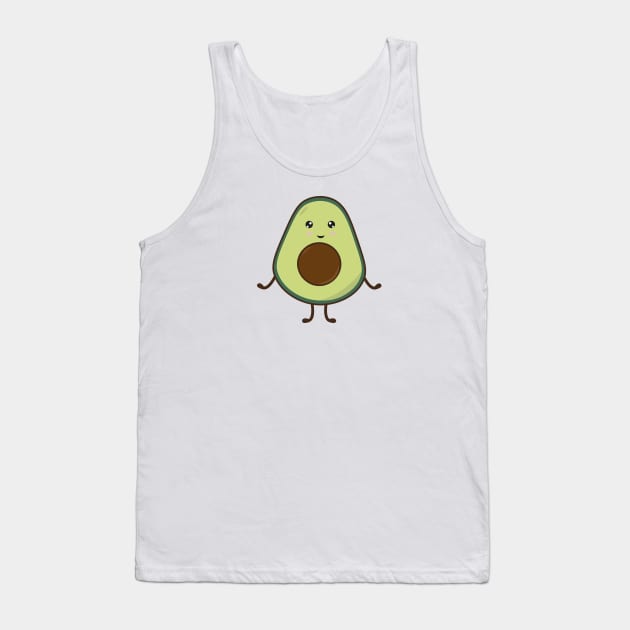 Kawaii Cute Avocado Tank Top by letzdoodle